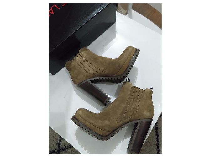 Free Lance botines nuevos de ante caqui talla 39 - vista 6