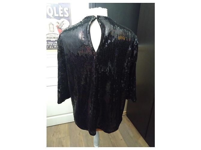 Top Nero Givenchy T42 Paillettes, Chic e Festoso - vista 4