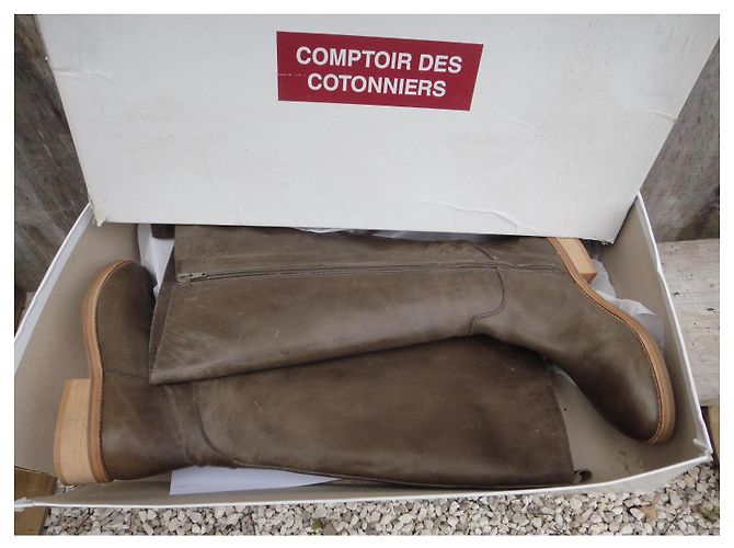 Botas de cuero Comptoir Des Cotonniers Khaki Caqui - vista 3