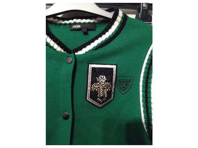 Grüne Bomberjacke Golden Goose / Maje – Größe 36 / S – Polyester – Mat Varsity Bomberjacke - Ansicht 2