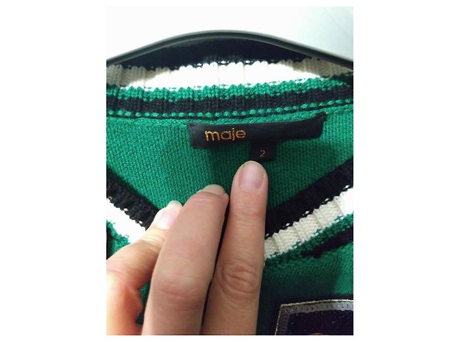 Grüne Bomberjacke Golden Goose / Maje – Größe 36 / S – Polyester – Mat Varsity Bomberjacke - Ansicht 3