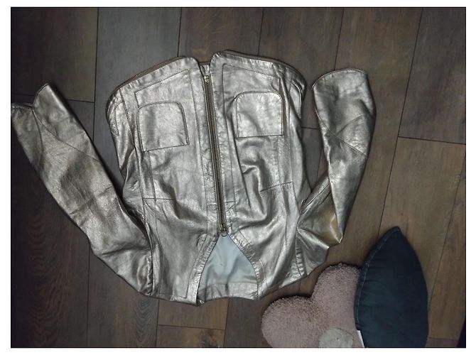 Zadig & Voltaire Perfecto Jacke Größe M / 38 Goldenes Lammleder - Ansicht 2