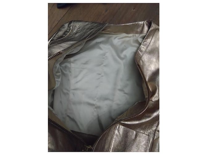 Zadig & Voltaire Perfecto Jacke Größe M / 38 Goldenes Lammleder - Ansicht 6