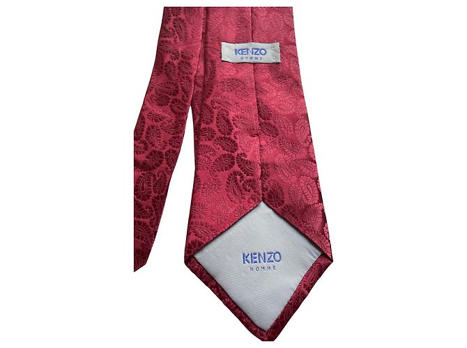 Cravatta Kenzo Uomo Bordeaux con Motivo Cachemire – 100% Seta Bordò - vista 4
