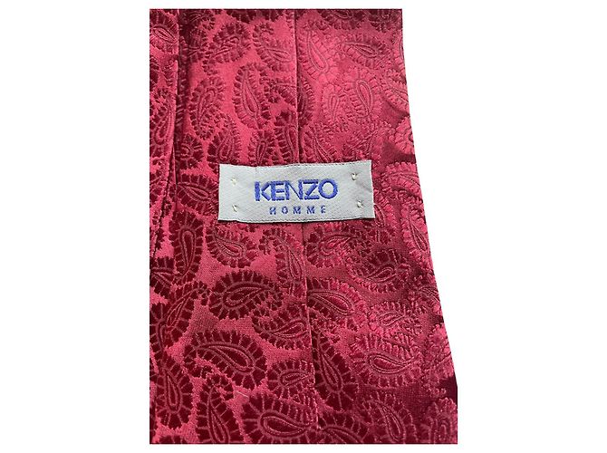 Cravatta Kenzo Uomo Bordeaux con Motivo Cachemire – 100% Seta Bordò - vista 6