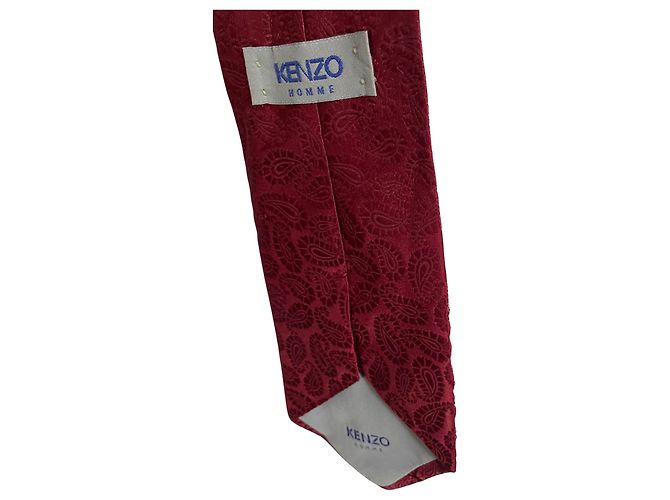 Cravatta Kenzo Uomo Bordeaux con Motivo Cachemire – 100% Seta Bordò - vista 7