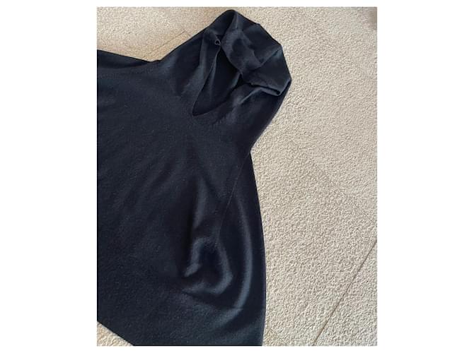 Schwarzer Kapuzenponcho oder Schulterwärmer John Smedley Einheitsgröße - Ansicht 7