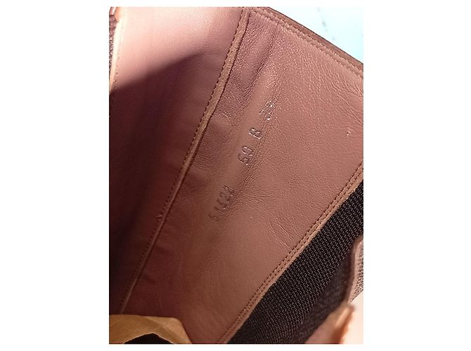 Botas altas Santoni de cuero marrón brogue Castaño - vista 7