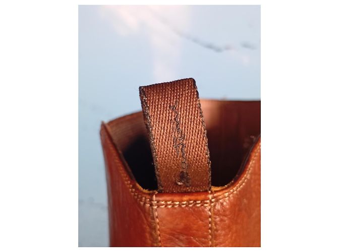 Botas altas Santoni de cuero marrón brogue Castaño - vista 9