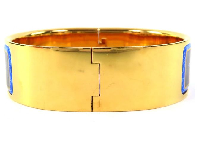 Hermès Bracciale Bangle Cloisonné con Motivo Ventaglio GM Emaillato HERMES Roque Multicolore D'oro - vista 5