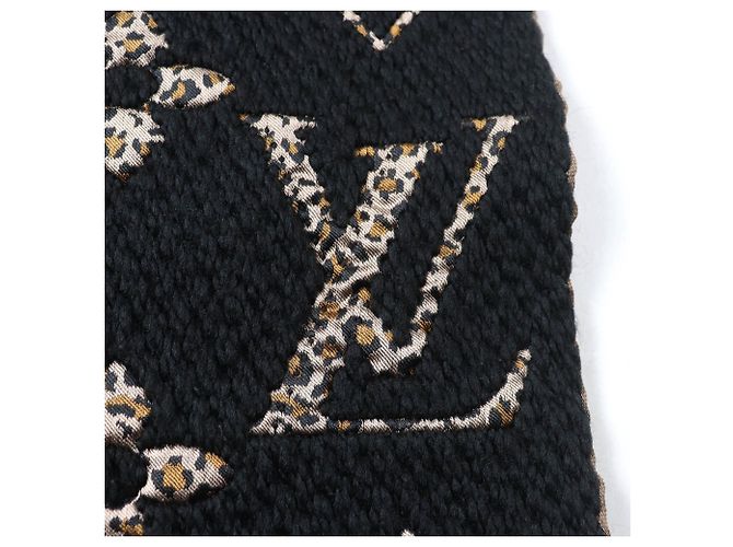 Sciarpa Jungle Monogram Gigante Louis Vuitton Nero Beige - vista 5