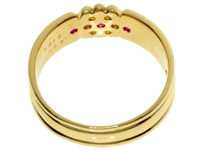Anello Burberry in rubini e diamanti in oro giallo 18K - vista 4