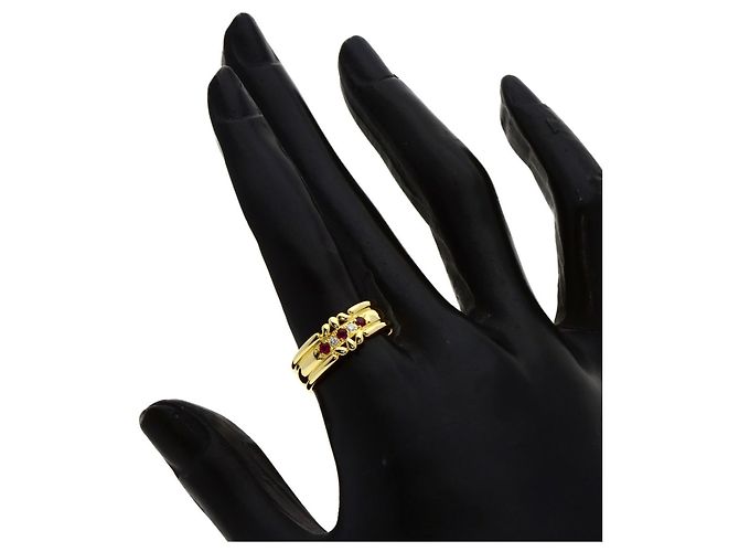 Anello Burberry in rubini e diamanti in oro giallo 18K - vista 6