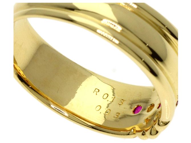 Anello Burberry in rubini e diamanti in oro giallo 18K - vista 7