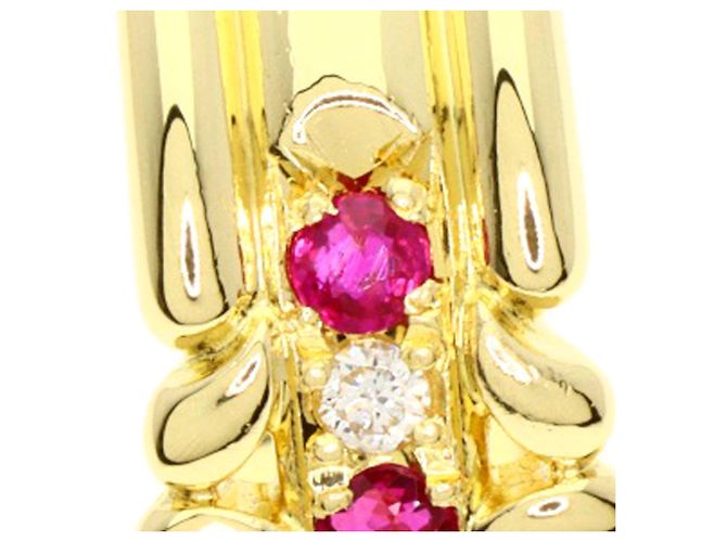 Anello Burberry in rubini e diamanti in oro giallo 18K - vista 8