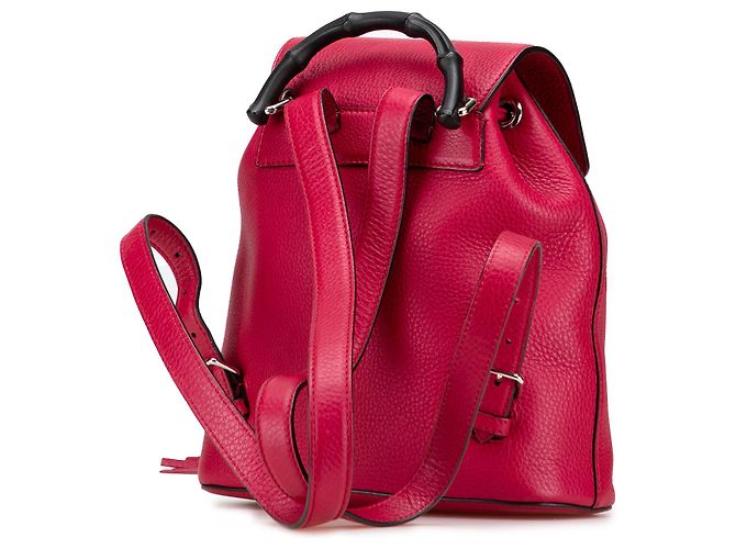 Bamboo Zaino quotidiano in pelle rosa Gucci con bambù - vista 2
