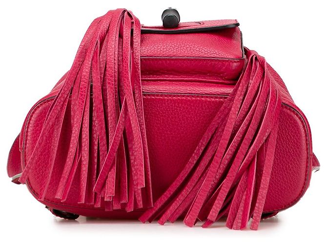 Bamboo Zaino quotidiano in pelle rosa Gucci con bambù - vista 3
