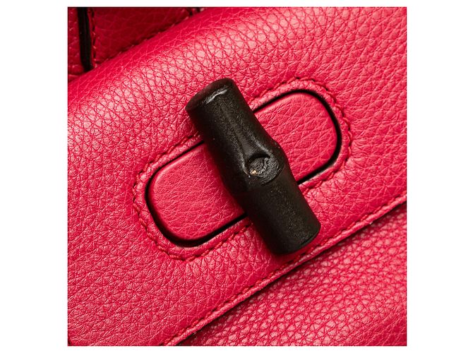 Bamboo Zaino quotidiano in pelle rosa Gucci con bambù - vista 7