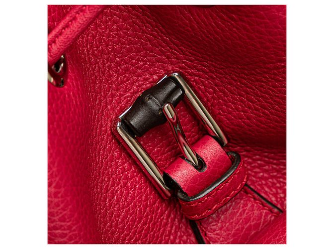 Bamboo Zaino quotidiano in pelle rosa Gucci con bambù - vista 8
