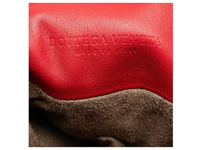 Borsa a secchiello in nappa rossa Intrecciato di Bottega Veneta Rosso - vista 5