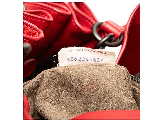 Borsa a secchiello in nappa rossa Intrecciato di Bottega Veneta Rosso - vista 7