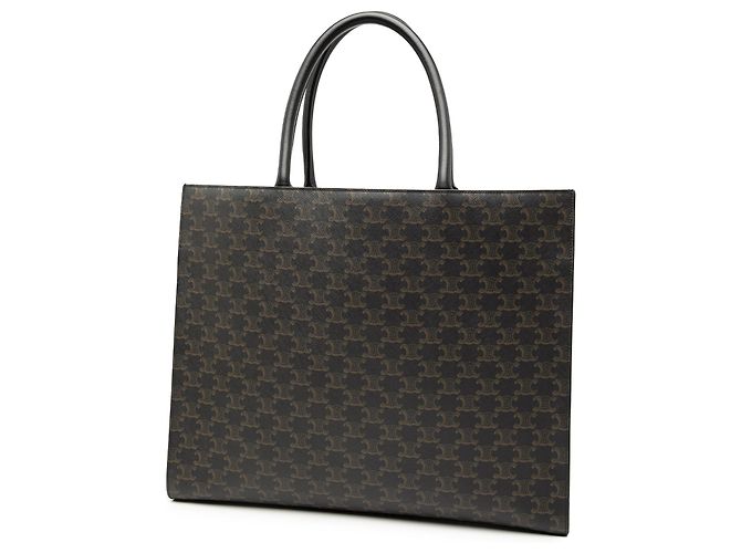 Céline Celine Braune Medium Triomphe beschichtete Canvas Horizontal Tote Dunkelbraun - Ansicht 2