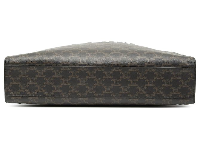 Céline Celine Braune Medium Triomphe beschichtete Canvas Horizontal Tote Dunkelbraun - Ansicht 3