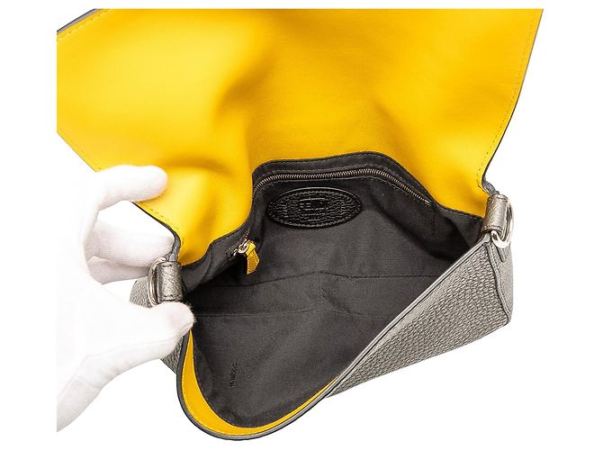 Fendi Graue Leder Selleria Umhängetasche Braun - Ansicht 4