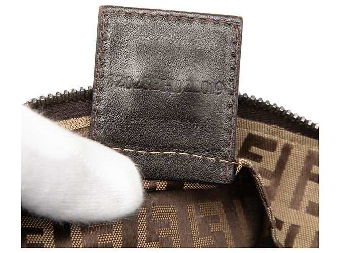 Fendi Braune Zucchino Canvas Tote Hellbraun - Ansicht 6