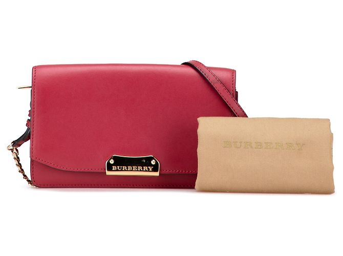 Carteira Burberry em couro vermelho Madison com corrente - vista 10