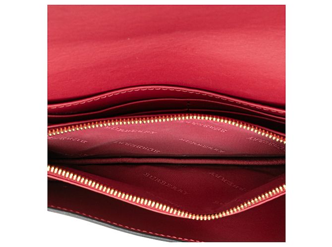 Carteira Burberry em couro vermelho Madison com corrente - vista 4