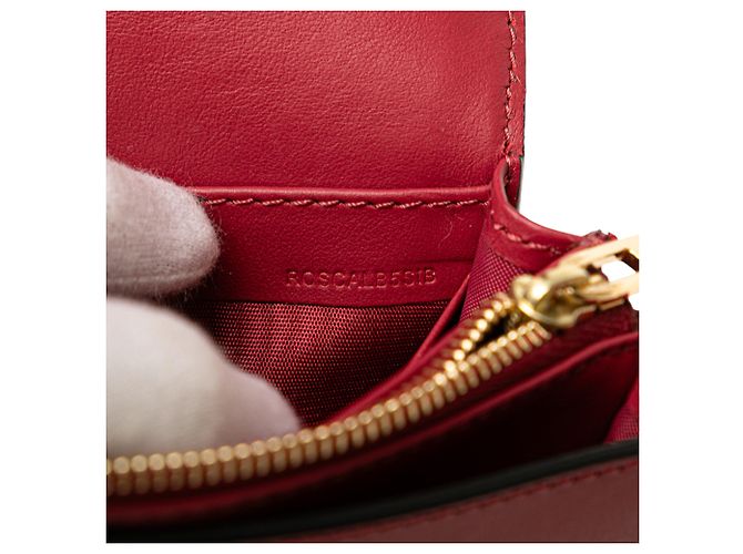 Carteira Burberry em couro vermelho Madison com corrente - vista 7