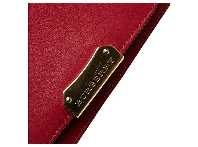Carteira Burberry em couro vermelho Madison com corrente - vista 8