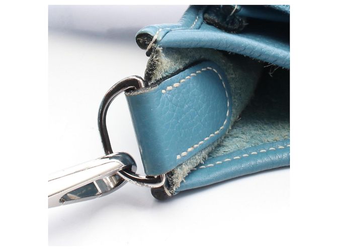 Borsa a Spalla Hermès Evelyn 3 Trois PM Blu - vista 10