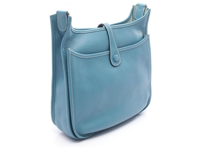 Borsa a Spalla Hermès Evelyn 3 Trois PM Blu - vista 2
