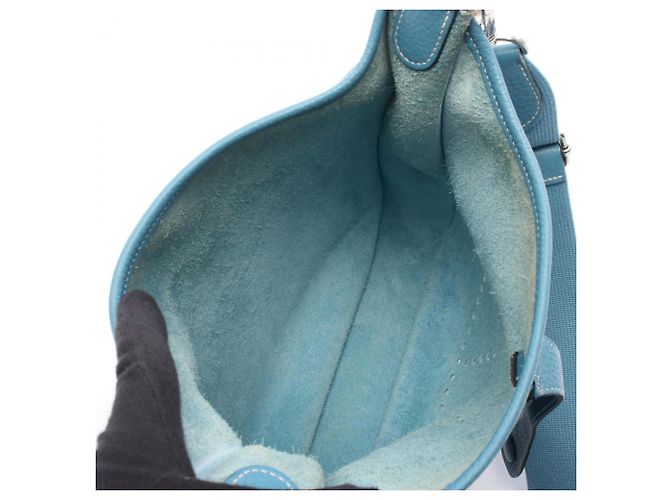 Borsa a Spalla Hermès Evelyn 3 Trois PM Blu - vista 3