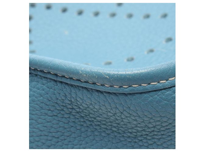 Borsa a Spalla Hermès Evelyn 3 Trois PM Blu - vista 7