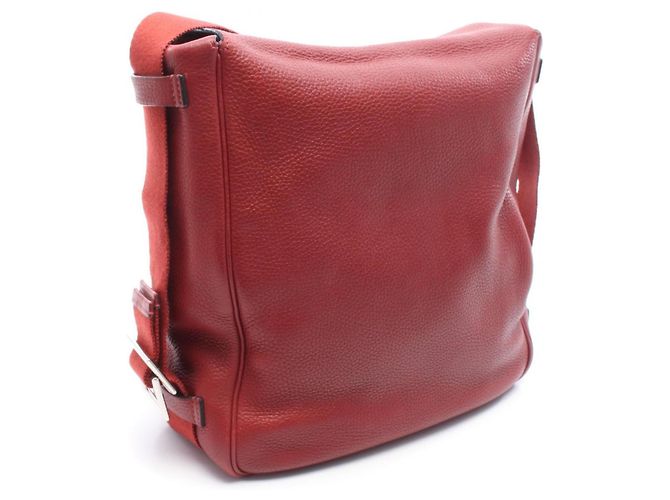 Borsa a Spalla Hermès Tibet Vertical MM Rosso - vista 2