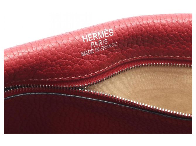 Borsa a Spalla Hermès Tibet Vertical MM Rosso - vista 4