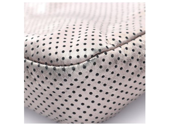 Borsa a Spalla in Pelle Perforata Chanel 2.55 Argento - vista 7