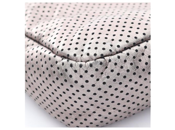 Borsa a Spalla in Pelle Perforata Chanel 2.55 Argento - vista 9