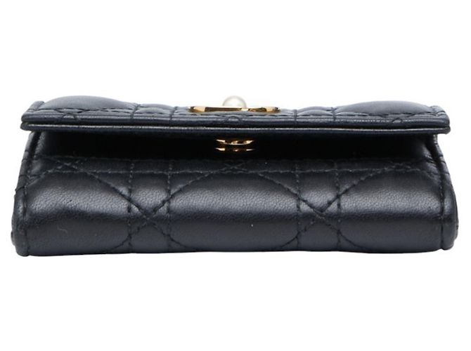 Schwarze Lammleder Bi-Fold Geldbörse Christian Dior - Ansicht 3