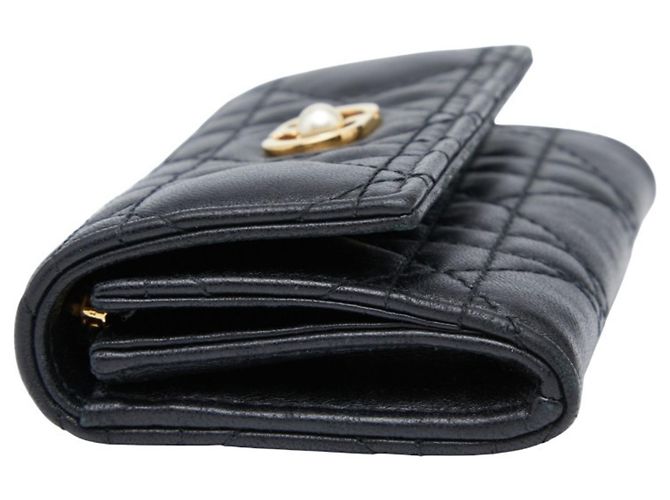 Schwarze Lammleder Bi-Fold Geldbörse Christian Dior - Ansicht 4