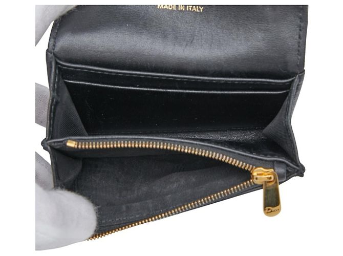 Schwarze Lammleder Bi-Fold Geldbörse Christian Dior - Ansicht 6