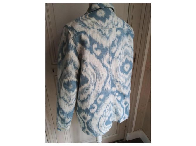 Conjunto Sézane 'Will' T40 – Blazer oversize & short jacquard azul/blanco en algodón - vista 6