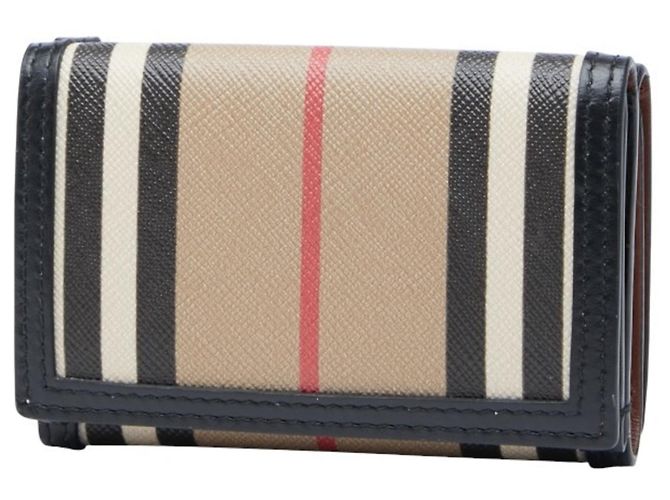 Billetera compacta Icon Stripe de Burberry Negro Beige - vista 2