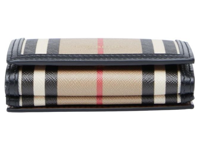 Billetera compacta Icon Stripe de Burberry Negro Beige - vista 3