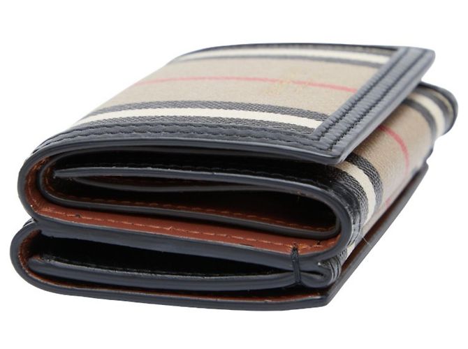 Billetera compacta Icon Stripe de Burberry Negro Beige - vista 5