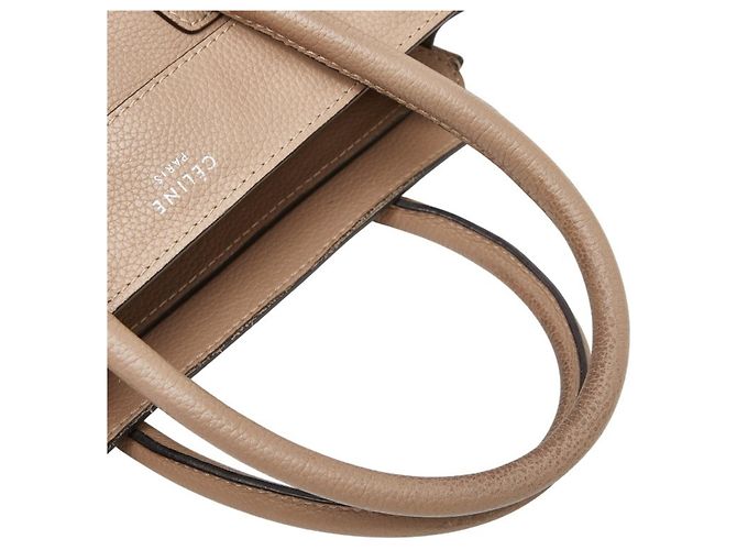 Céline Borsa a mano Celine Luggage Micro Shopper Beige - vista 12