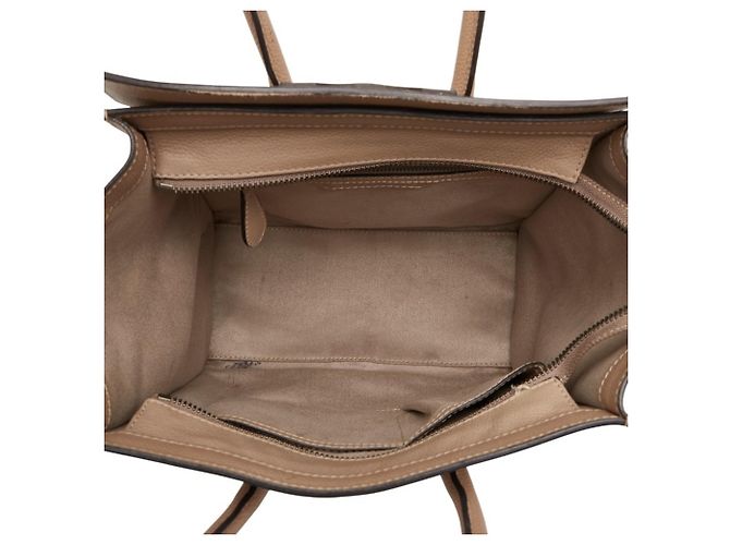 Céline Borsa a mano Celine Luggage Micro Shopper Beige - vista 13